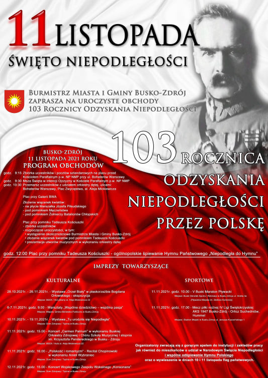 Uroczyste obchody 103 Rocznicy Odzyskania Niepodległości