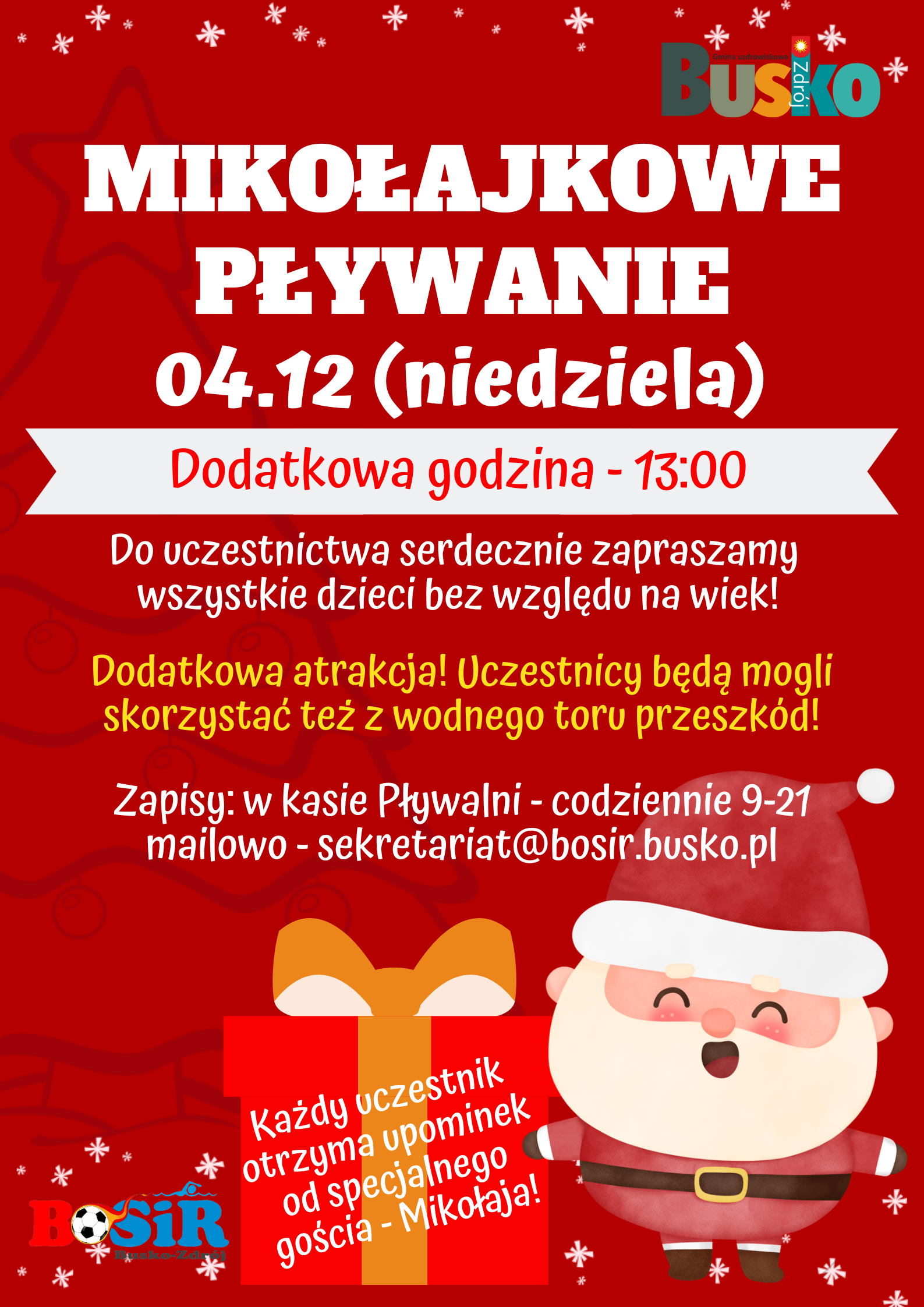 Przedłużamy Mikołajkowe pływanie!